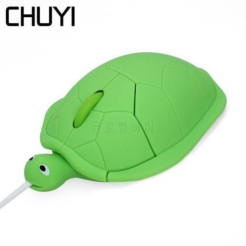 CHUYI Cartoon Wired Mouse Cute Animal 1000DPI Optical Computer Mice USB Mini Lovely Tortoise 3D Gaming Mause Funny Gift For PC