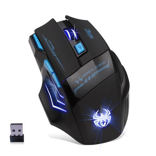 ZELOTES F14 2.4G Wireless Mouse Mice LED Optical Computer 2400 DPI 7 Buttons Wireless Gaming Mouse Colorful Breathing Lights