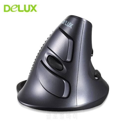 Delux M618 Ergonomic Vertical Wireless Mouse Six Buttons 1600DPI USB Optical With Removable Palm Rest For Computer Laptop