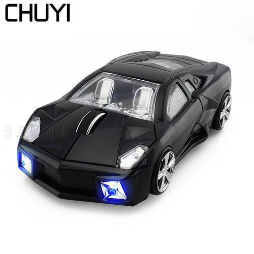 CHUYI Sports Car Shaped Mouse 2.4G Wireless Optical With LED Flashing Light For PC Laptop