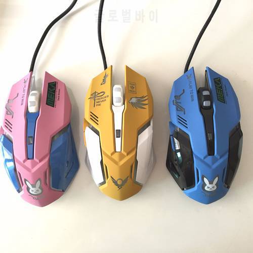 6 Buttons Gaming Breathing LED Backlit Gaming Mice D.VA Reaper Wired USB Computer Mouse for PC& Mac Overwatch Gamers