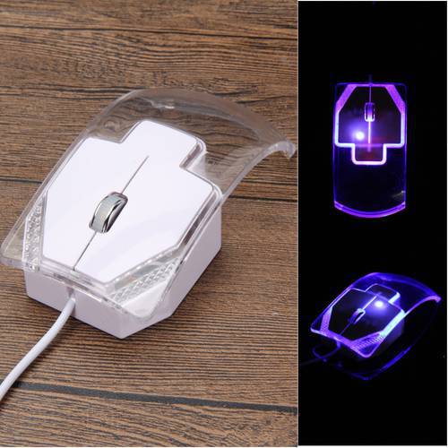 Creative Transparent Led Optical Wired Mouse Beautiful Blue Light USB 2.0 Mouse Mice For Computer PC Laptop Desktop Wired Mice