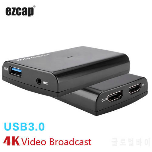Ezcap 266 USB 3.0 Video Capture Card 1080P Game Live Streaming Plate Audio Video Converter MIC IN HD Pass Through for XBOX PS4