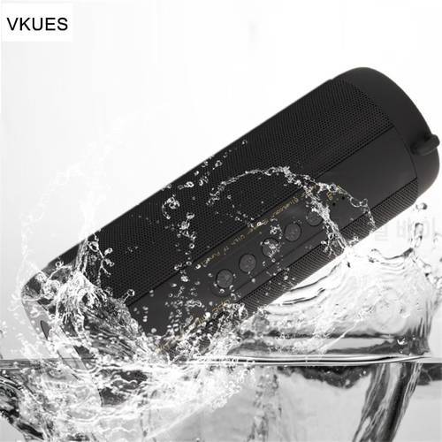 VKUES T2 Outdoor IPX5 Waterproof Bluetooth Speaker Mini Portable Wireless Column Loudspeaker With FM Flashlight TF Card Boombox