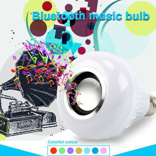 LED Music Bulb E27 Smart RGB RGBW Wireless Bluetooth Speaker Colorful Dimmable Lamp with mp 24 Keys Remote Control