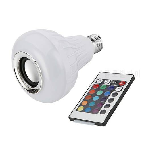 Elistooop New E27 Wireless Bluetooth Speaker 12W RGB Bulb LED Lamp 110V 220V Smart Led Light Music Player Audio Remote Control