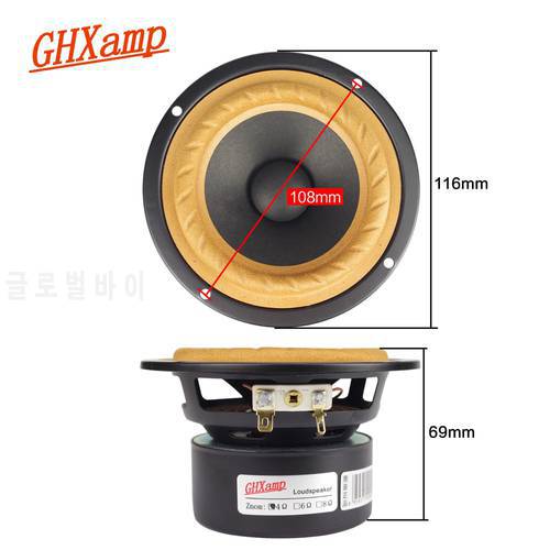GHXAMP Plant Paper Cone 4 Inch Full Range Speaker Soundbox 4ohm 15W Home Theater Tweeter Mid-Bass Cloth edge 63Hz-18.5K 2PCS