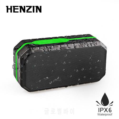 HENZIN Mini Bluetooth Speaker Waterproof IPX6 Wireless Portable BT Column Speaker 1200mAh With FM Radio TF Card MP3 Music Player