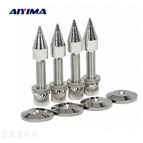 AIYIMA 4 Sets Audio Speaker Spikes M8x60 Pure Copper Speakers Repair Parts Foot Nails And Pads DIY For Home Theater Accessories