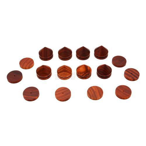 8pcs 23mm Rosewood Speaker Spike Shockproof Speaker Isolation Cone Stand Feet With Base Pad Self-adhesive Film Mayitr