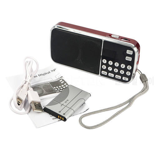 kebidu 2017 New L-088 Portable FM Radio Speaker Digital Stereo Mini Music Player with TF Card USB AUX Input Sound Box