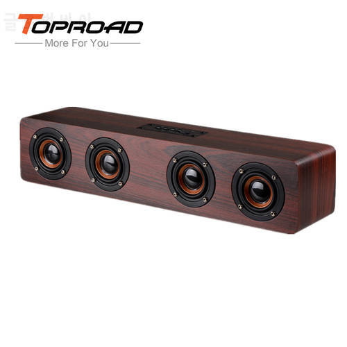 TOPROAD 12W Hifi Bluetooth Speakers Wireless Stereo Subwoofer Altavoz Wood Home Audio Desktop Speaker Handsfree AUX