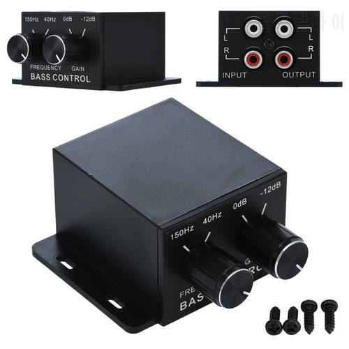 Mayitr Car Universal Amplifier Bass Controller RCA Gain Level Control Amplifers Volume Adjustment Equalizer 150Hz-40Hz