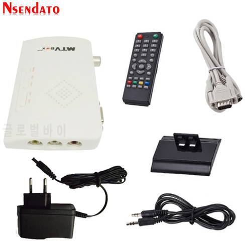 MTV Box AV To VGA TV Receiver Tuner 1080P External LCD CRT TV Tuner Set Top Box With Remote Control for HDTV Computer Monitor