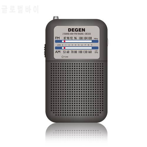 Degen Radio DE333 FM AM Receiver Mini Handle Portable Pocket Size Two Band FM Radio Recorder High Sensitivity Radio