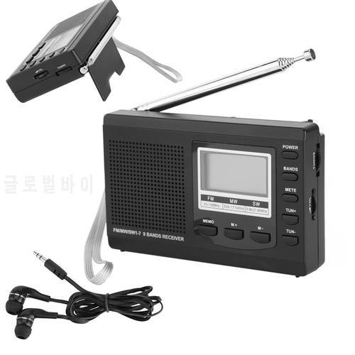 Portable Mini Stereo Radios FM/MW/SW Receiver Digital Alarm Clock FM Radio Receiver Music Player Loudspeaker For Outdoor 2022