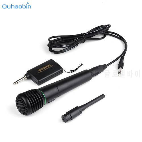 Ouhaobin Popular Wired or Wireless 2in1 Handheld Microphone Mic Receiver System Undirectional Black Portable Microphone Sep7
