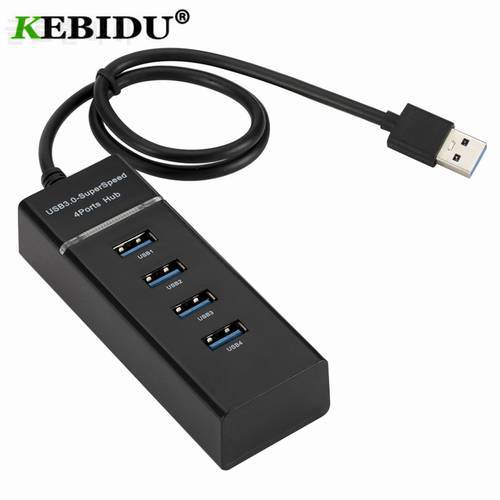 kebidu 4 Ports USB 3.0 Hub High Speed 4 Port USB Splitter Adapter laptop accessories hab usb For PC Computer