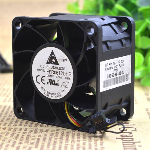 Free Shipping For DELTA FFR0612DHE, -8B16, DC 12V 3.30A, 60x60x38mm 40mm 4-wire 6-pin connector Server Square fan