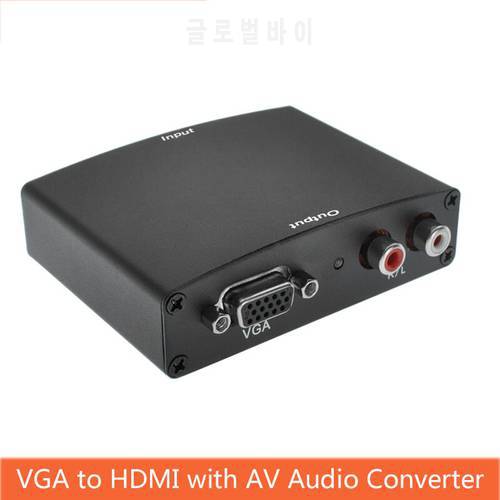 VGA To HDMI-compatible Converter Audio Video Sync Output With AV Audio R/L Power HD Converter Computer VGA Signal Input