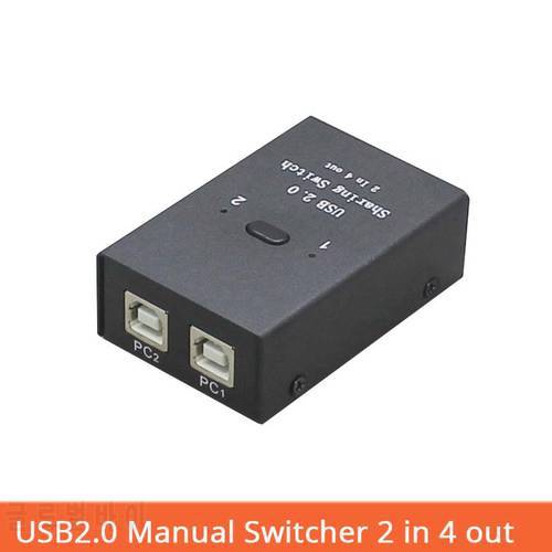 USB KVM Switch 2 In 4 Out For xiaomi Box Keyboard Mouse Printer U Disk 2 PCs Host Laptop Sharing 4 Devices USB