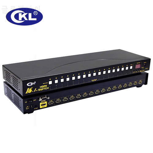 CKL 16 Port Auto HDMI Switch Selector with IR Remote RS232 Control Support 3D 1080P EDID Auto Detection Rackmount CKL-161H