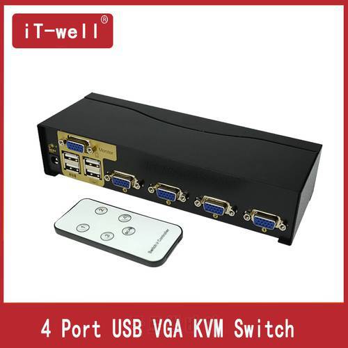 usb vga kvm switch 4 in 1 out vga svga switch Adapter Connect Printer Keyboard Mouse 4 Computer Use 1 Monitor