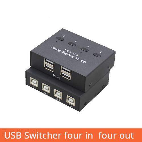USB KVM Switch USB 2.0 Switcher for Xiaomi Mi Box Keyboard Mouse Printer Monitor 4 PCs Sharing 4 Devices USB Switch