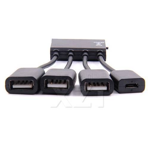 AT For Smartphone Computer Laptop Tablet PC Power Charging USB Hub Cable 4 Port Universal Micro USB OTG Connector Spliter