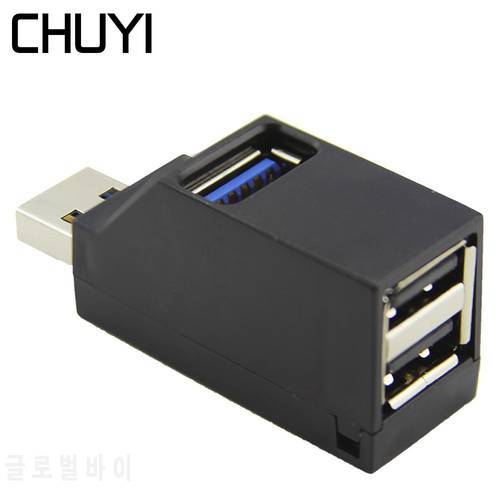 CHUYI Mini USB Wireless Hub 3 Port Portable 1 Port USB3.0 + 2 Ports USB 2.0 Splitter Adapter For MacBook Computer PC Accessories