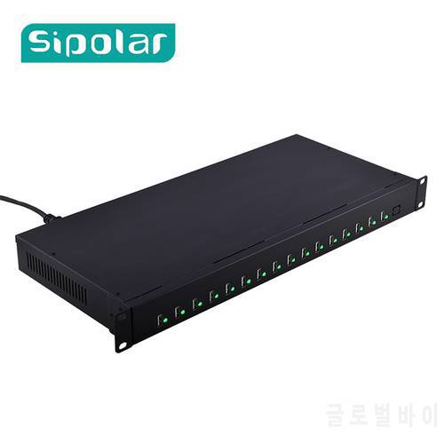 Sipolar 16 Port USB 2.0 Data Sync Transfer And USB charger hub USB Splitter charging station Built In 5V 40A Power Adapter A-165