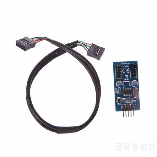 PC Case Internal 9 Pin USB 2.0 To Dual 9 Pin PCB Double Chipset Enhanced Cable
