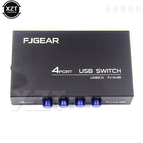 1PCS new 4 Ports Switcher USB 2.0 Selector Box Hub Sharing KVM Switch Adapter For PC Scanner