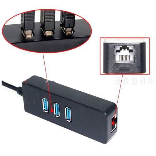 High Quality 3 Ports USB 3.0 Hub 10/100/1000 Mbps To RJ45 Gigabit Ethernet LAN Wired Network Adapter For Windows 7 8 10 XP