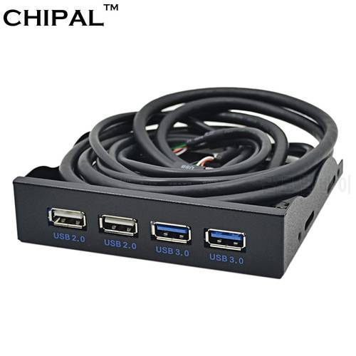 CHIPAL 4 Ports USB 2.0 USB 3.0 Front Panel Hub USB3.0 Splitter Internal Combo Bracket Adapter for PC Desktop 3.5 Inch Floppy Bay