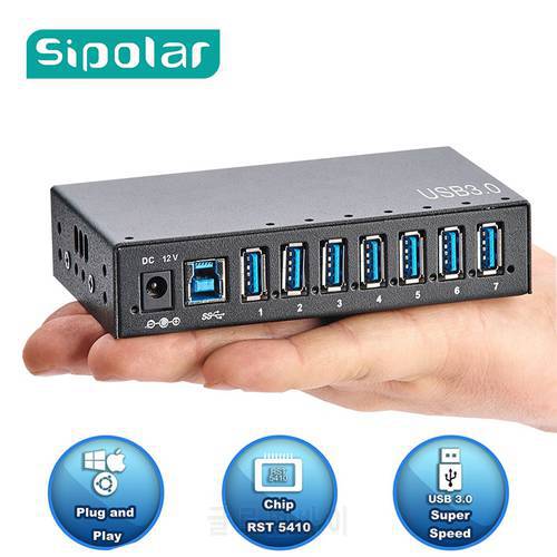 NEW arrival mini metal 36W powered 7 port USB 3.0 super speed hub with smart charging port from Sipolar Manufacturers