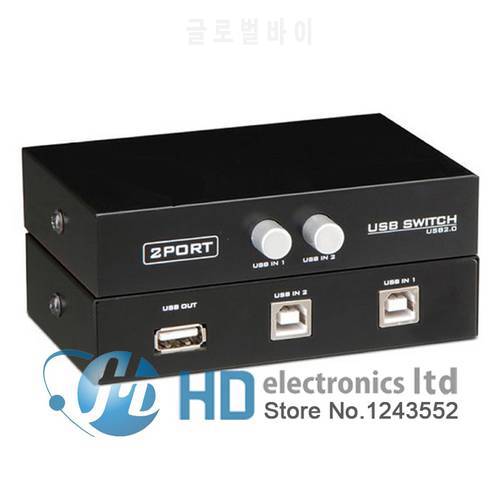 2 Ports USB 2.0 Sharing Switch Switcher Adapter Box For PC Scanner Printer