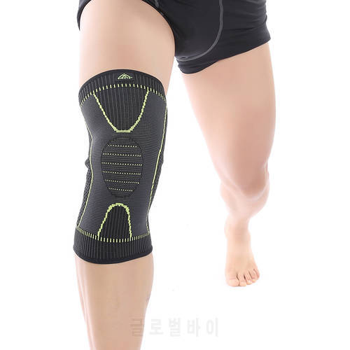 new style simple elasticity sports safety series green stripe knee pad support ST2549