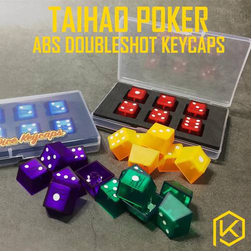 taihao transparent cubic abs doubleshot keycaps for diy gaming mechanical keyboard poker 6 keys keycap high quality