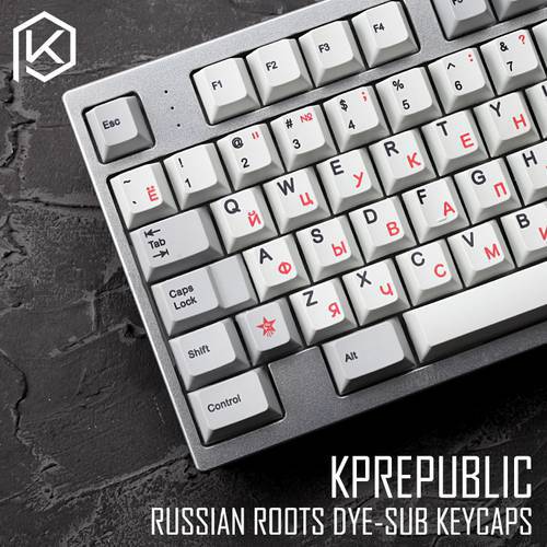 kprepublic 139 Russia Russian root font Cherry profile Dye Sub Keycap Set PBT gh60 xd60 xd84 cospad tada68 rs96 87 104 fc660