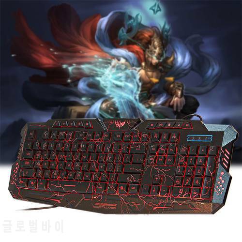 1 Pc Engish-Key 3-Color Wired Switchable Backlights 104-Key Keyboard for Game & Office & Computer & Home