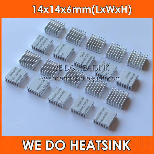 50pcs 14x14x6mm Aluminum Radiator Heat Sink Extrusion Cooler With Thermal Tape For LM2596 LM2577 LM2576