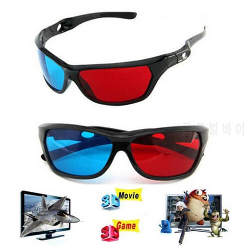 Black Frame Universal 3D Plastic Glasses/Oculos/Red Blue Cyan 3D Glass Anaglyph 3D Movie Game DVD Vision/cinema
