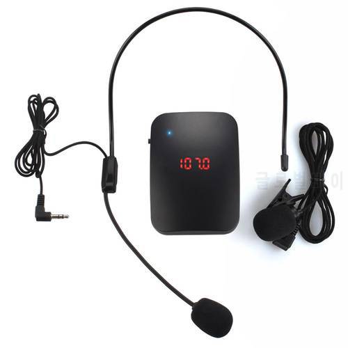 Wireless Microphone FM Radio Transmitter Headset Collar Tour Guide Clip Bluetooth-compatible microphone speech amplifier booster