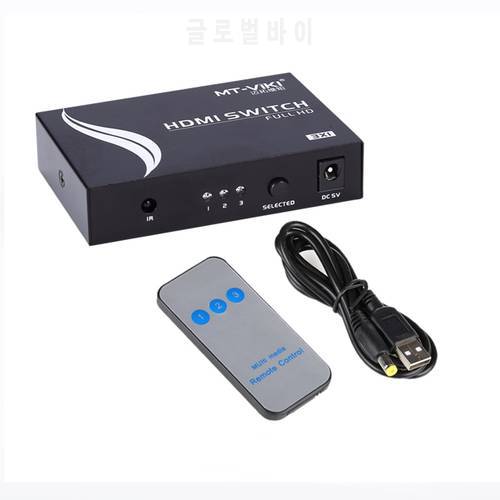 3 Port HDMI Switch IR 3D 1.4b switcher HD DVD 1920*1440 switcher with remote control MT-SW301-MH
