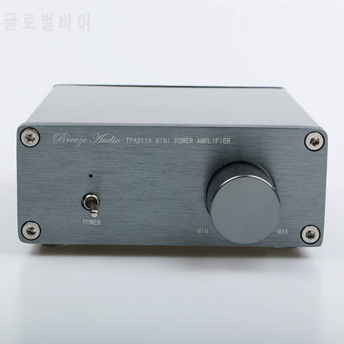 Breeze Audio TPA3116 2.0 HiFi Audio Stereo Digital Power Amplifier Advanced 2*50W Mini Home Aluminum Enclosure amp DC12-24V