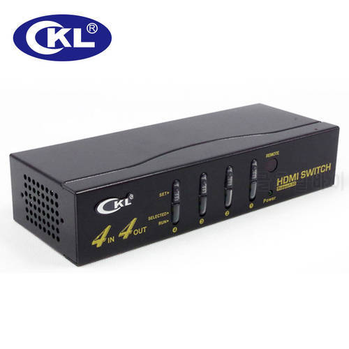 CKL-444H 4 in 4 out HDMI Switch Splitter IR Remote RS232 Support 3D 1080P for PS3 PS4 Xbox 360 PC DV DVD HDTV Metal