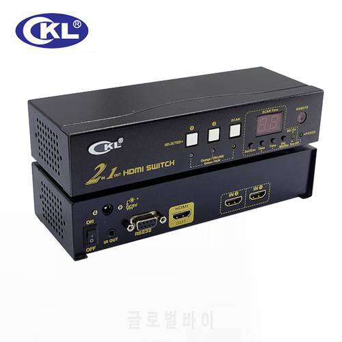 CKL 2 Port Auto HDMI Switch 2 in 1 out with IR Remote RS232 Control Support 3D 1080P EDID Auto Detection CKL-21H