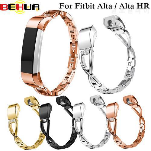 High Quality Replacement Alloy Crystal Rhinestone Wristband Band Strap Bracelet For Fitbit Alta/For Fitbit Alta HR Watch Band