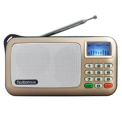 Rolton W505 MP3 WMA WA Player Mini Portable Radio speakers FM Radio With LCD Screen Support TF card Playing Music LED Flashlight